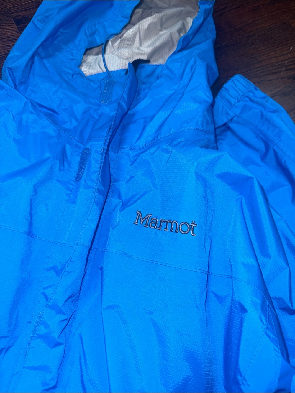 Marmot bright blue rain jacket size Large - Picture 2 of 9